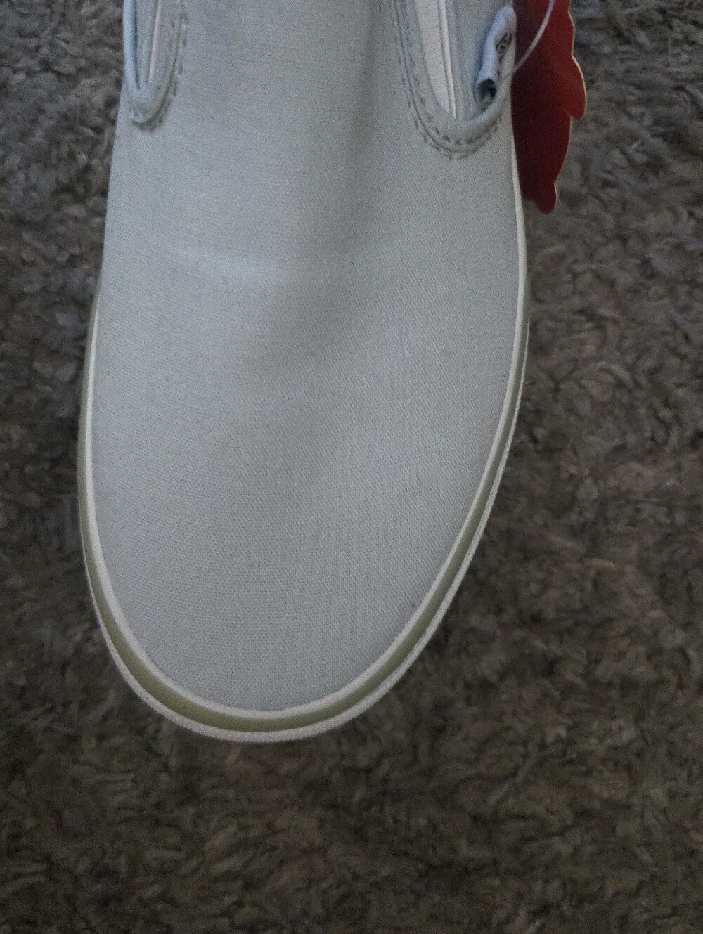 Vans Classic Slip On Women 9.5 Platform Pastel White And Light Blue 072026 - Picture 2 of 8